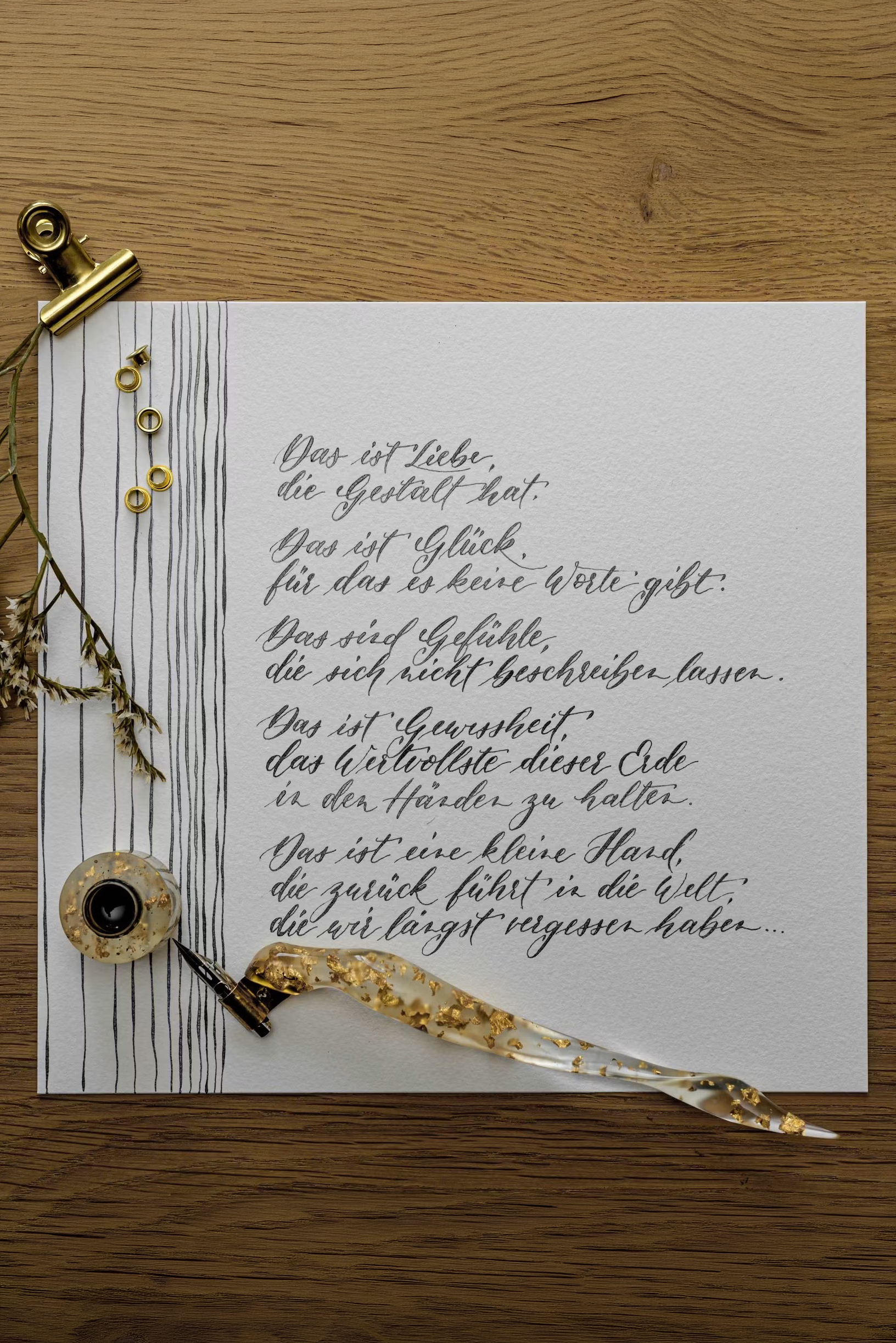 Schriftgedicht Das ist Liebe die Gestalt hat