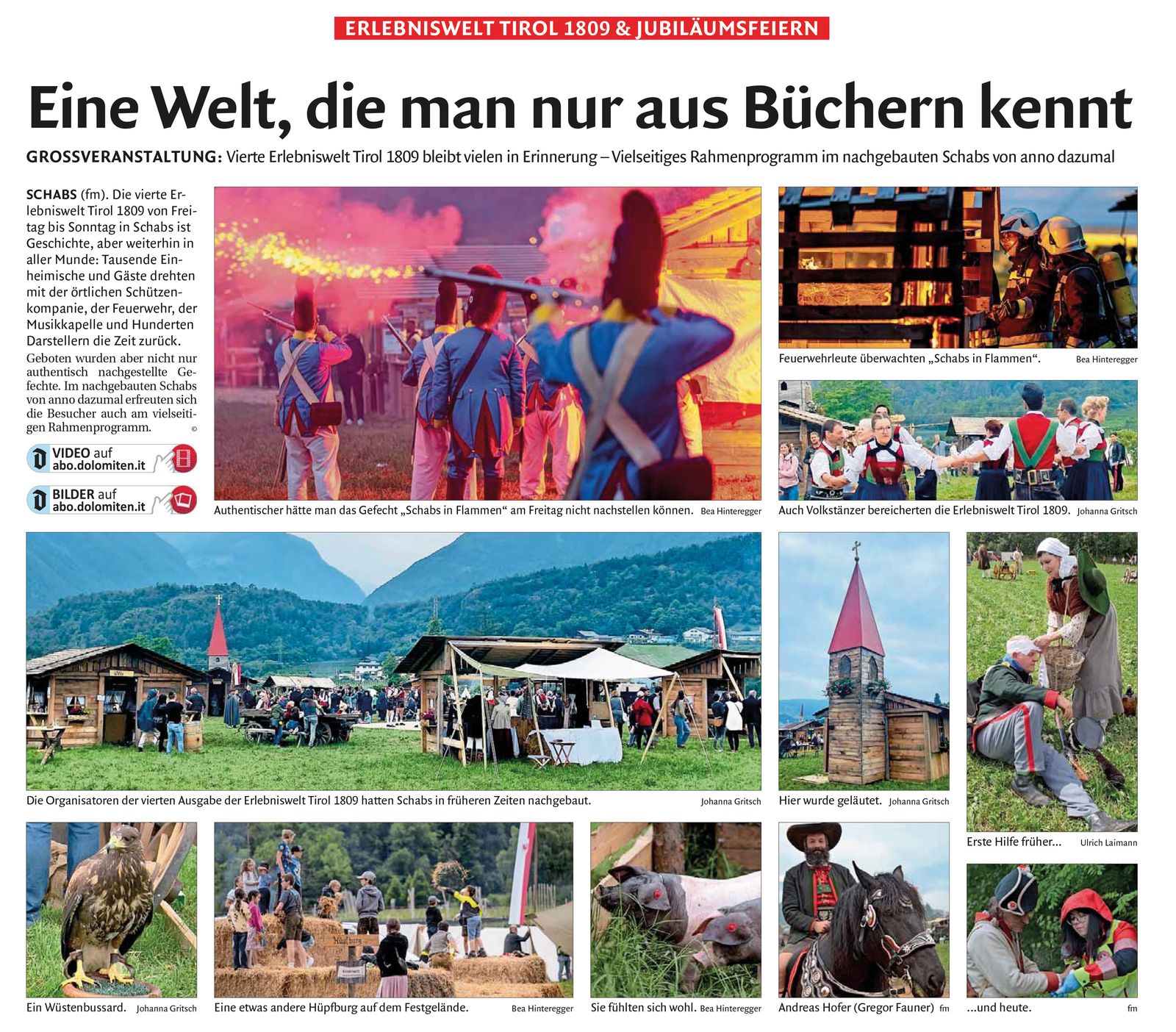Eine Welt, die man nur aus Büchern kennt – Erlebniswelt Tirol 1809