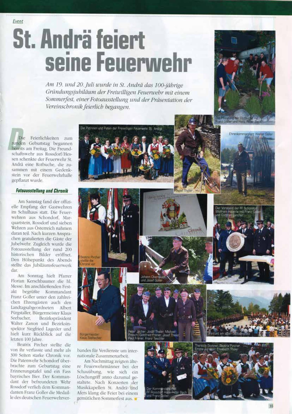 St. Andrä feiert seine Feuerwehr – 100-Jahr-Jubiläum