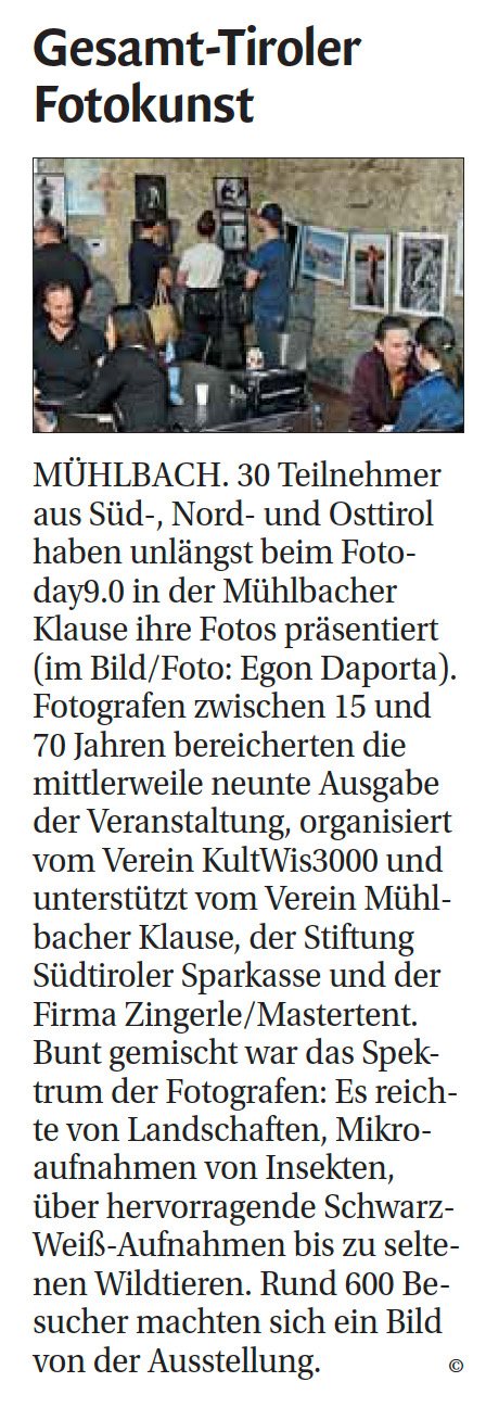 Gesamt-Tiroler Fotokunst – Fotoday 9.0