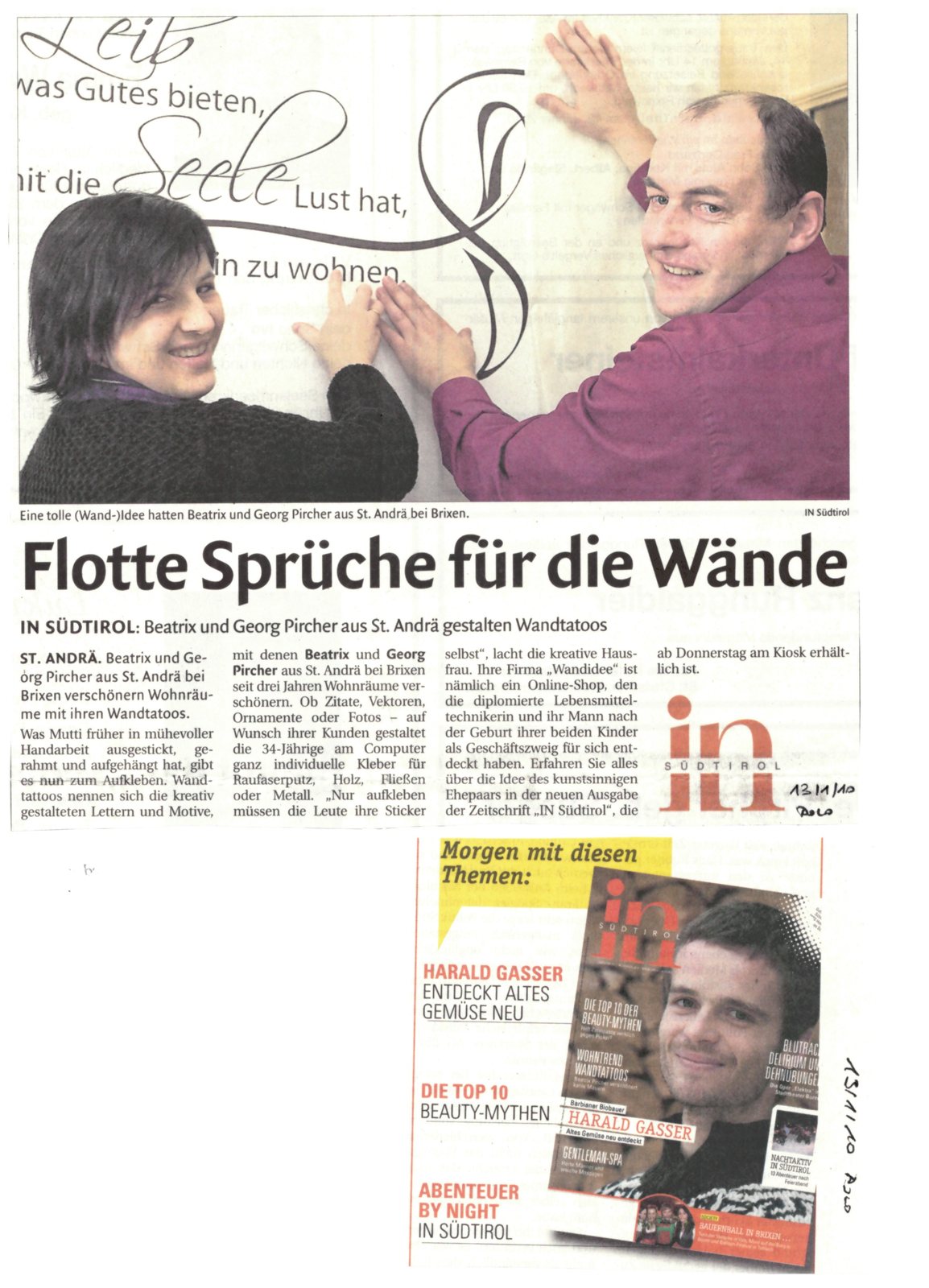 Flotte Sprüche für die Wände – Wandidee