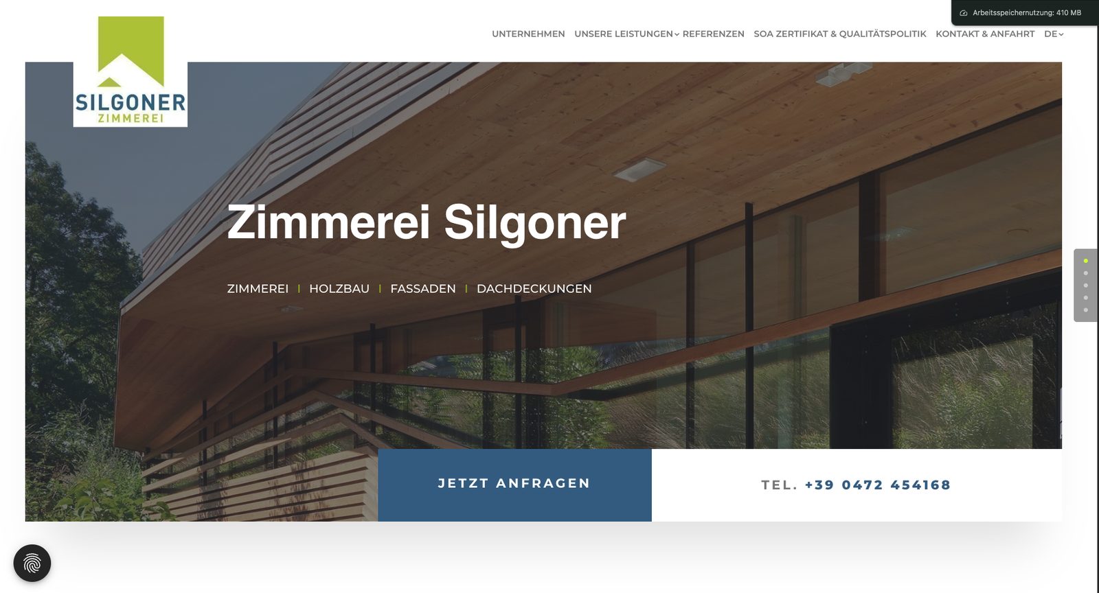 Zimmerei Silgoner – Website (trend media)