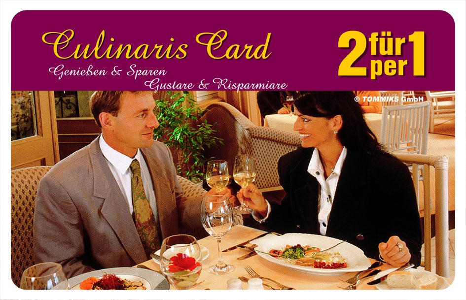 Culinaris Card – Genießen & Sparen, 2 für 1