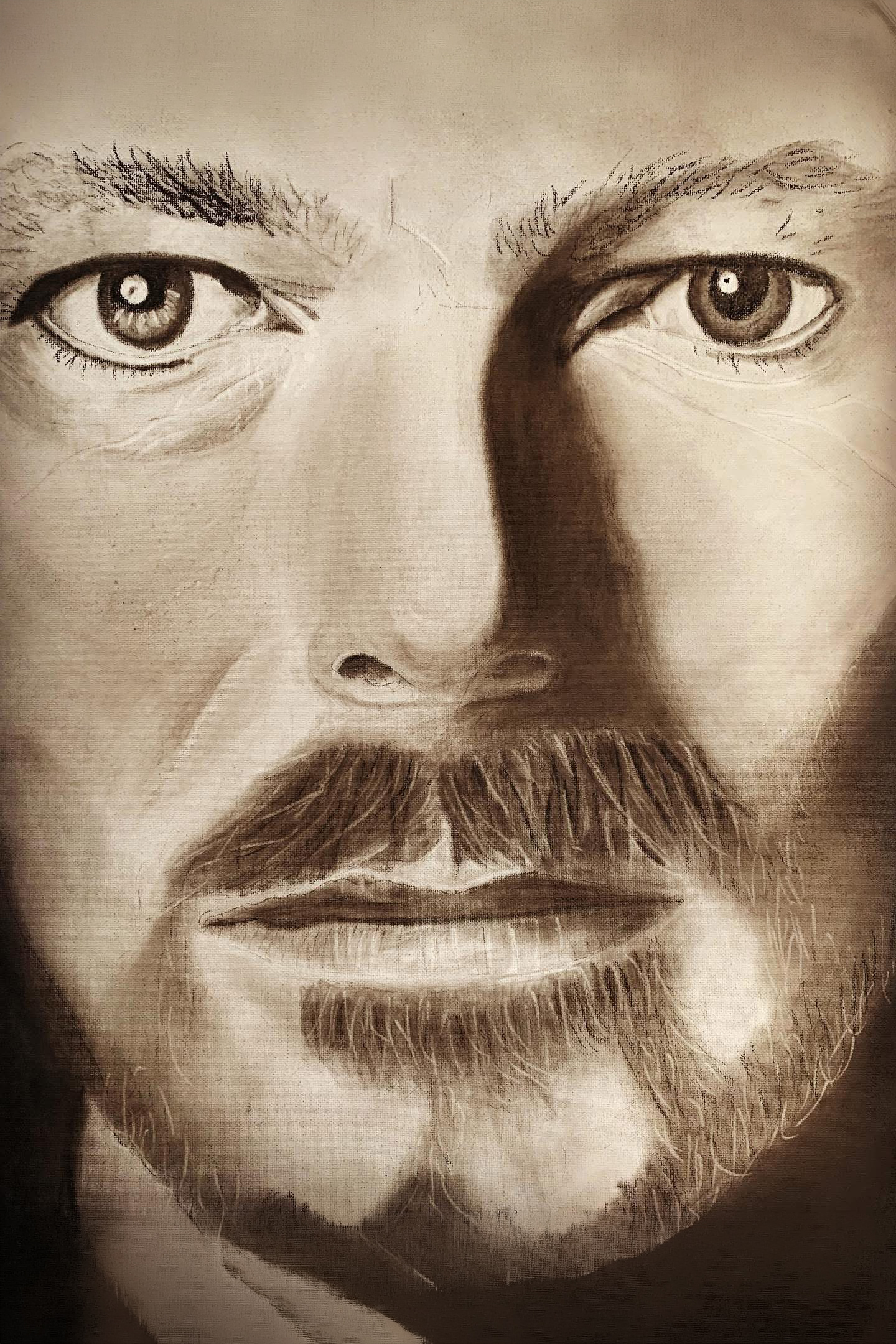 Kohlezeichnung David Bowie