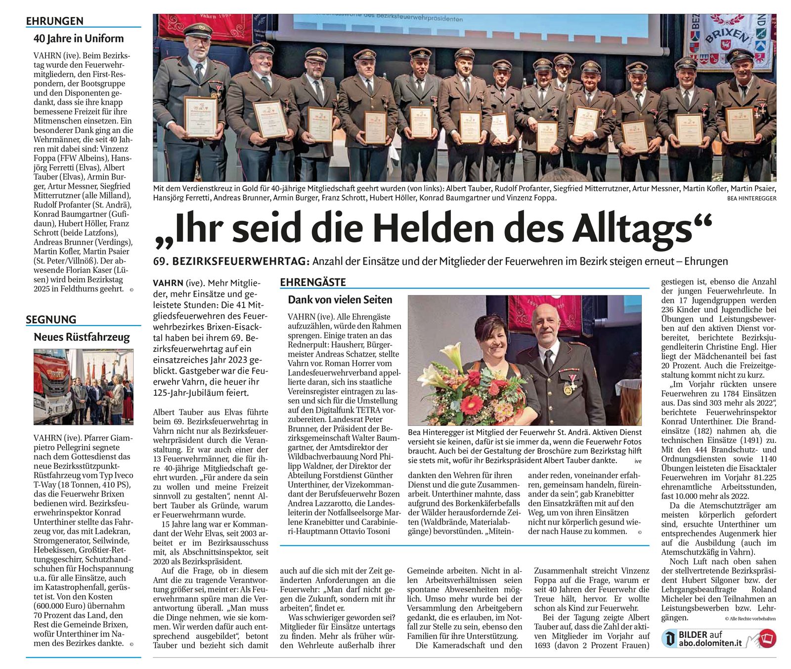 Ihr seid die Helden des Alltags – 69. Bezirksfeuerwehrtag