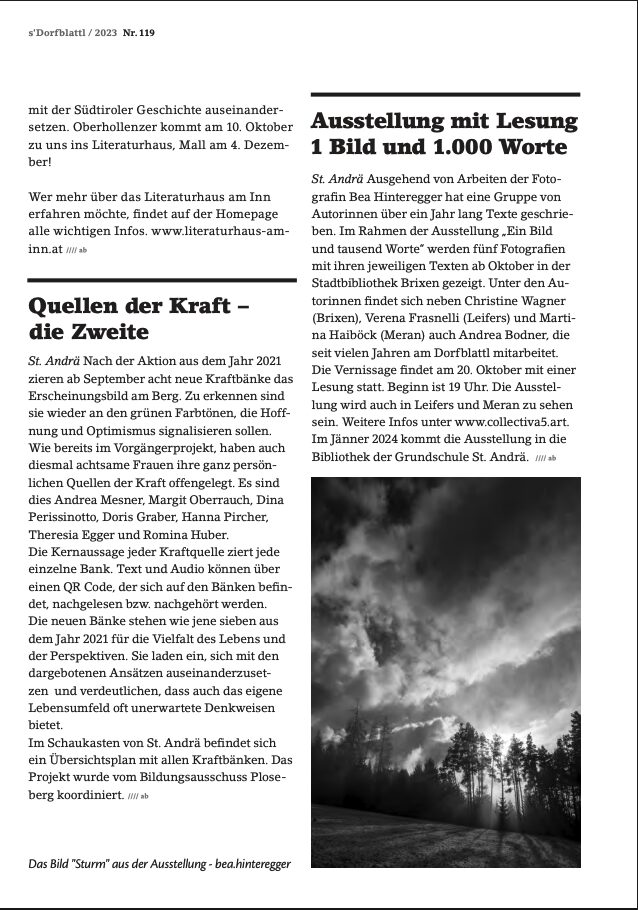 Quellen der Kraft – die Zweite, s’Dorfblattl 119