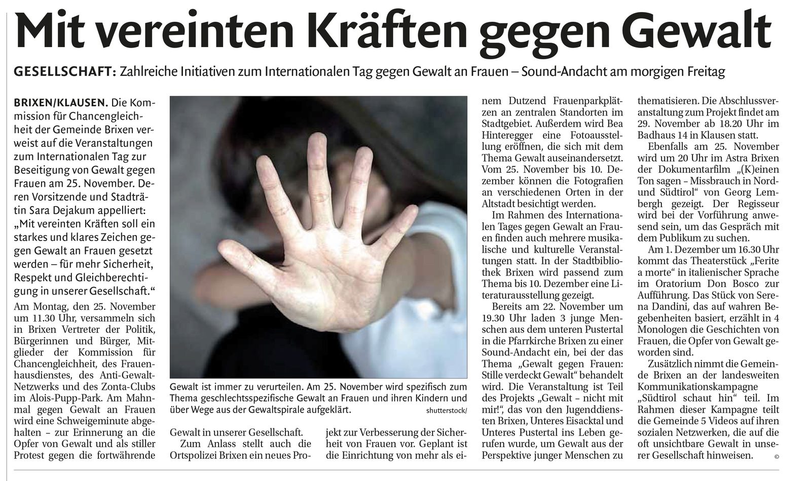 Mit vereinten Kräften gegen Gewalt
