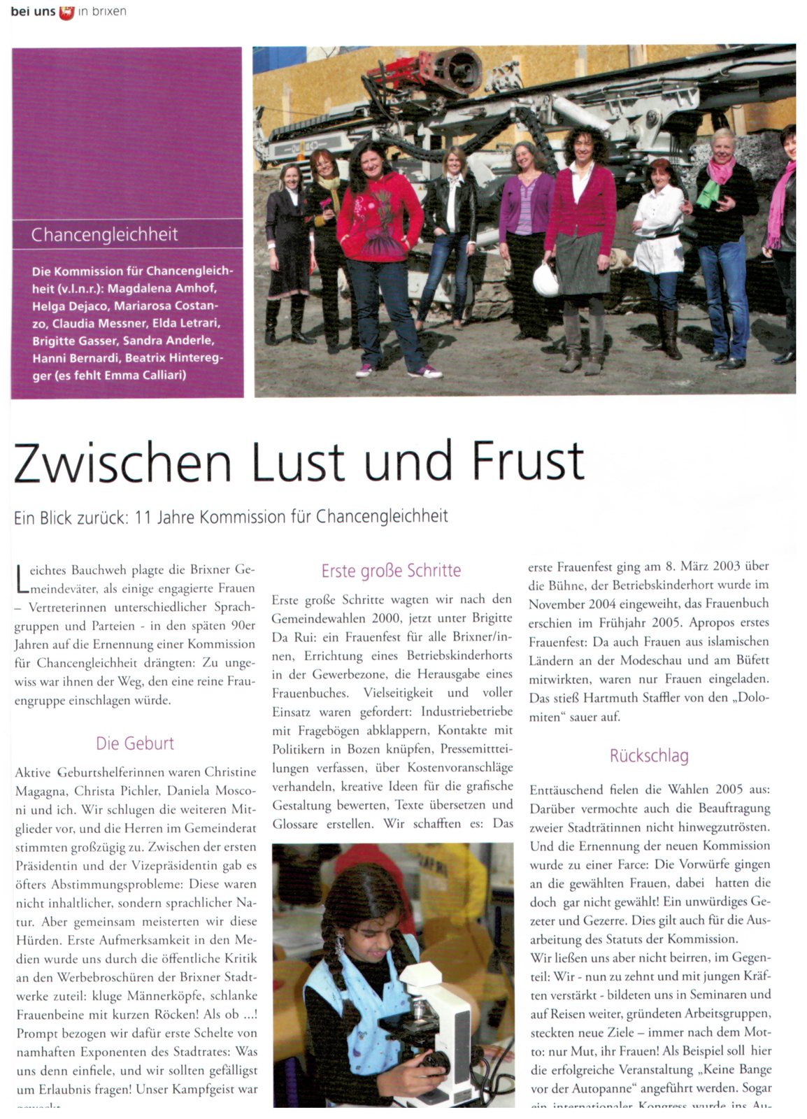 Zwischen Lust und Frust – Kommission für Chancengleichheit