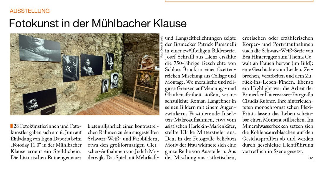Fotokunst in der Mühlbacher Klause – Brixner