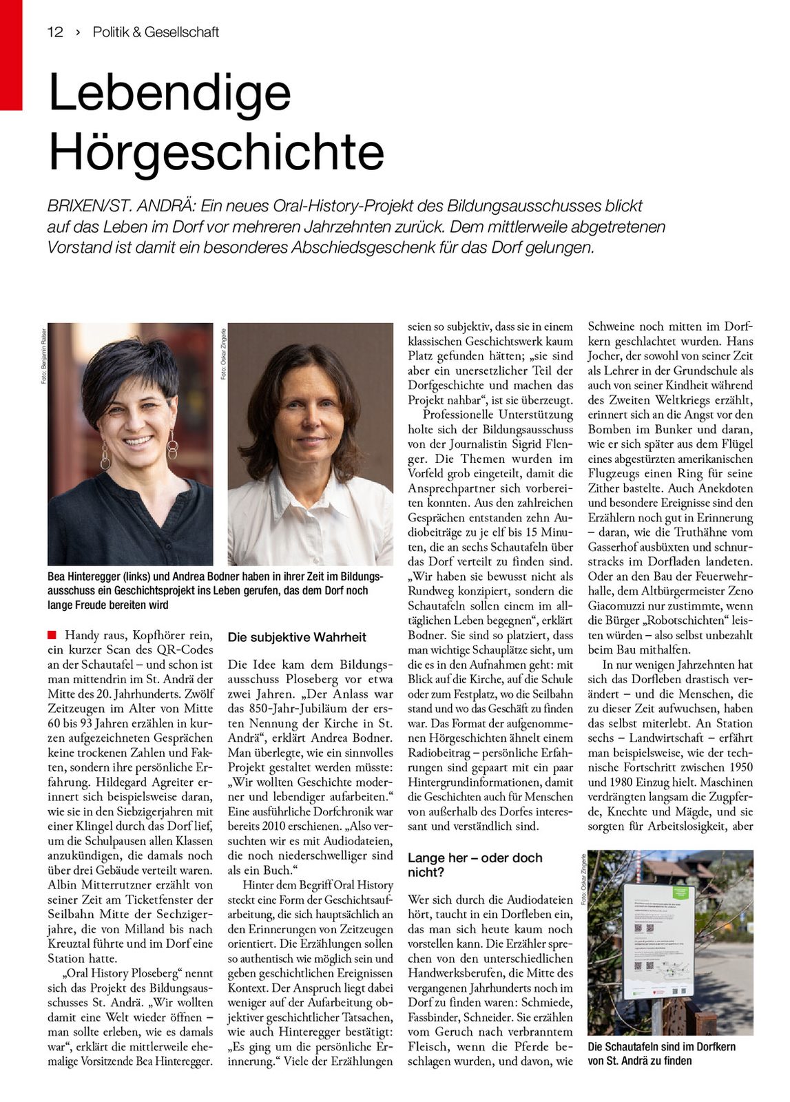 Lebendige Hörgeschichte – Oral History Ploseberg, Brixner