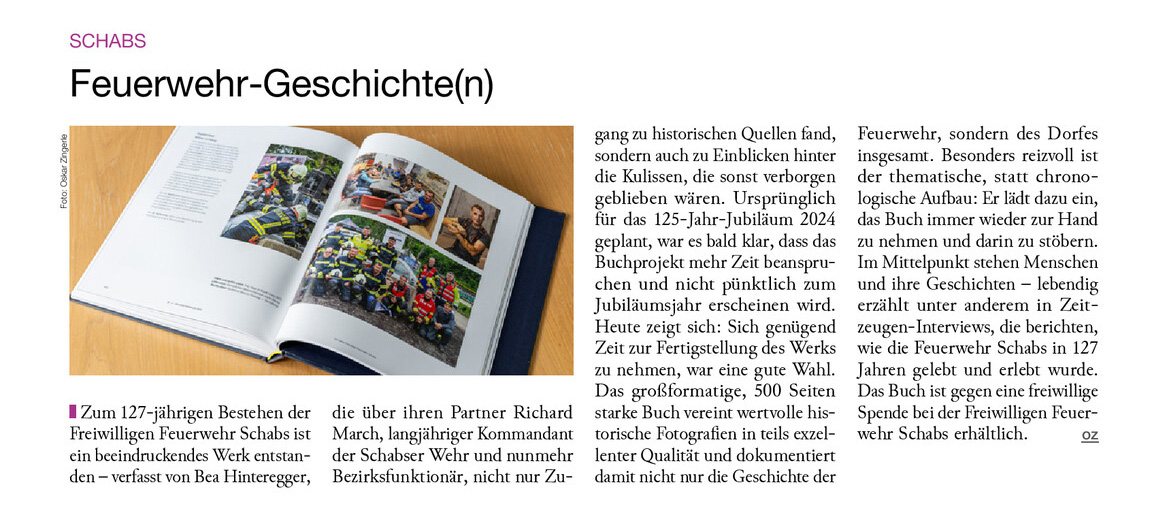 Feuerwehr-Geschichte(n) – Brixner über die FF-Schabs-Chronik